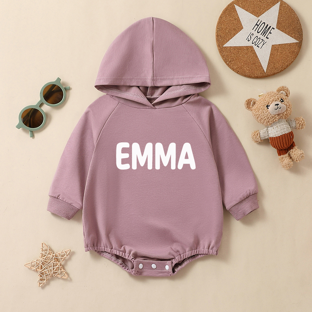 Personalized Cute Baby Hooded Bodysuit | CWBaby260
