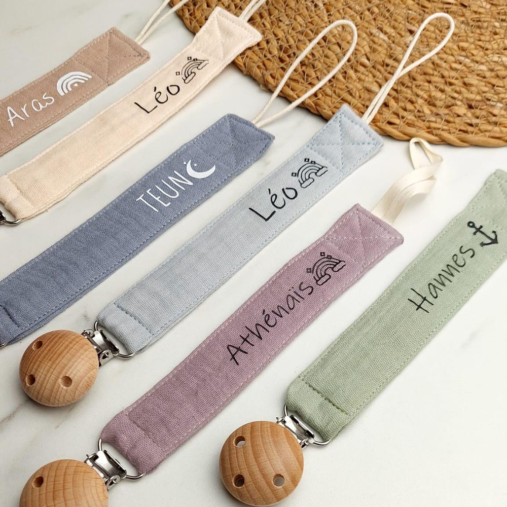 Personalized Baby Safety Cotton Yarn Pacifier Strap | CWToy131
