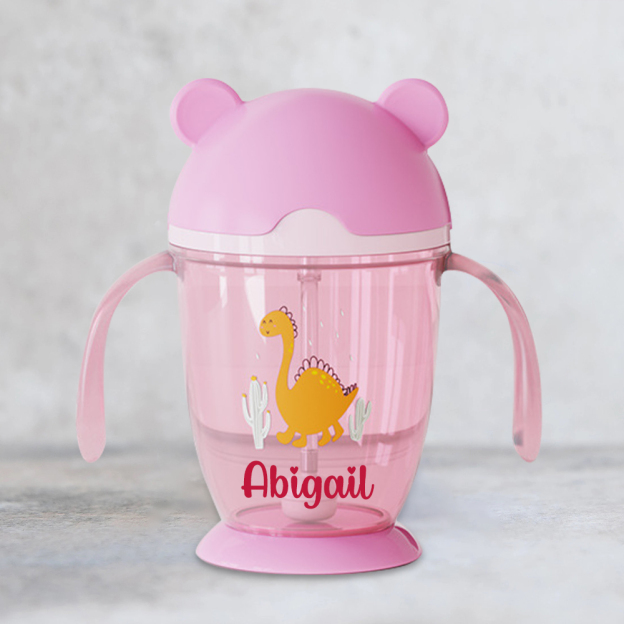 Personalized BPA Free 10oz Lovely Bear Water Bottle With Straw | YouBottle97