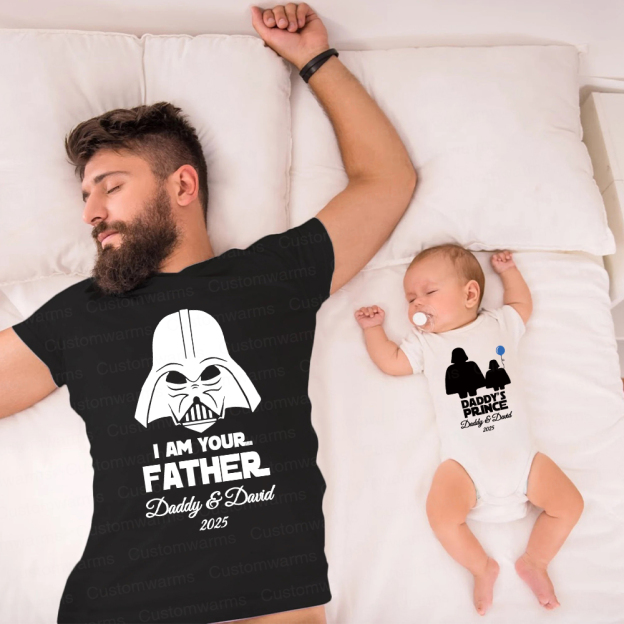 Personalized First Father's Day Daddy and Baby Outfit | CWFamily103