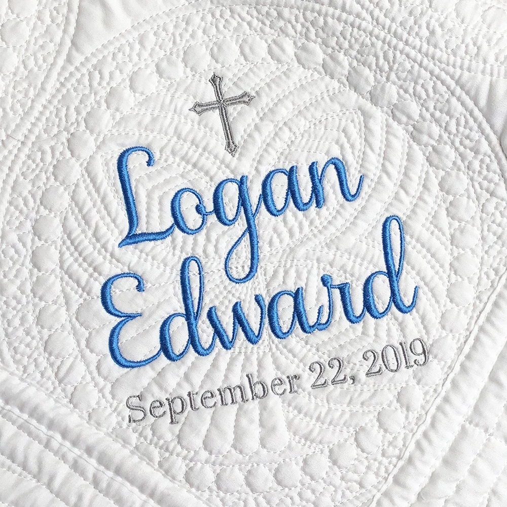 Personalized Embroidered Baptism Gift Blanket | CWBaby266