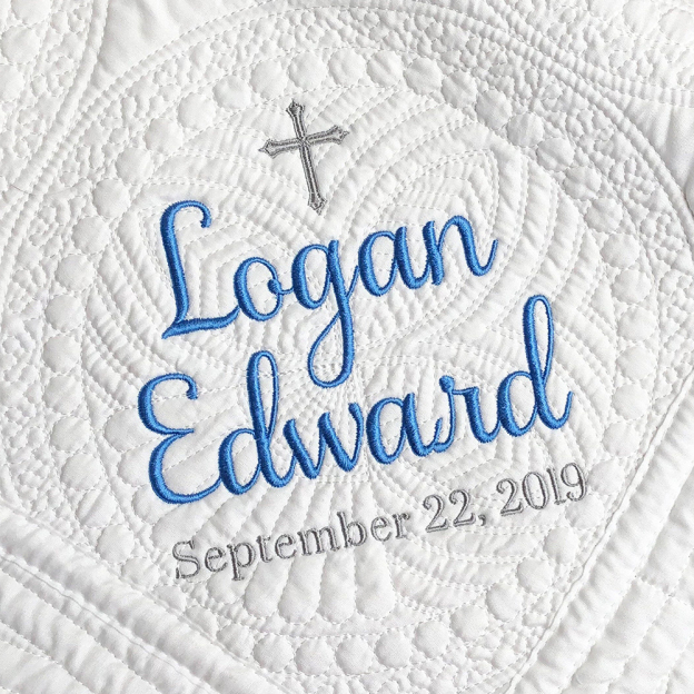 Personalized Embroidered Baptism Gift Blanket | CWBaby266