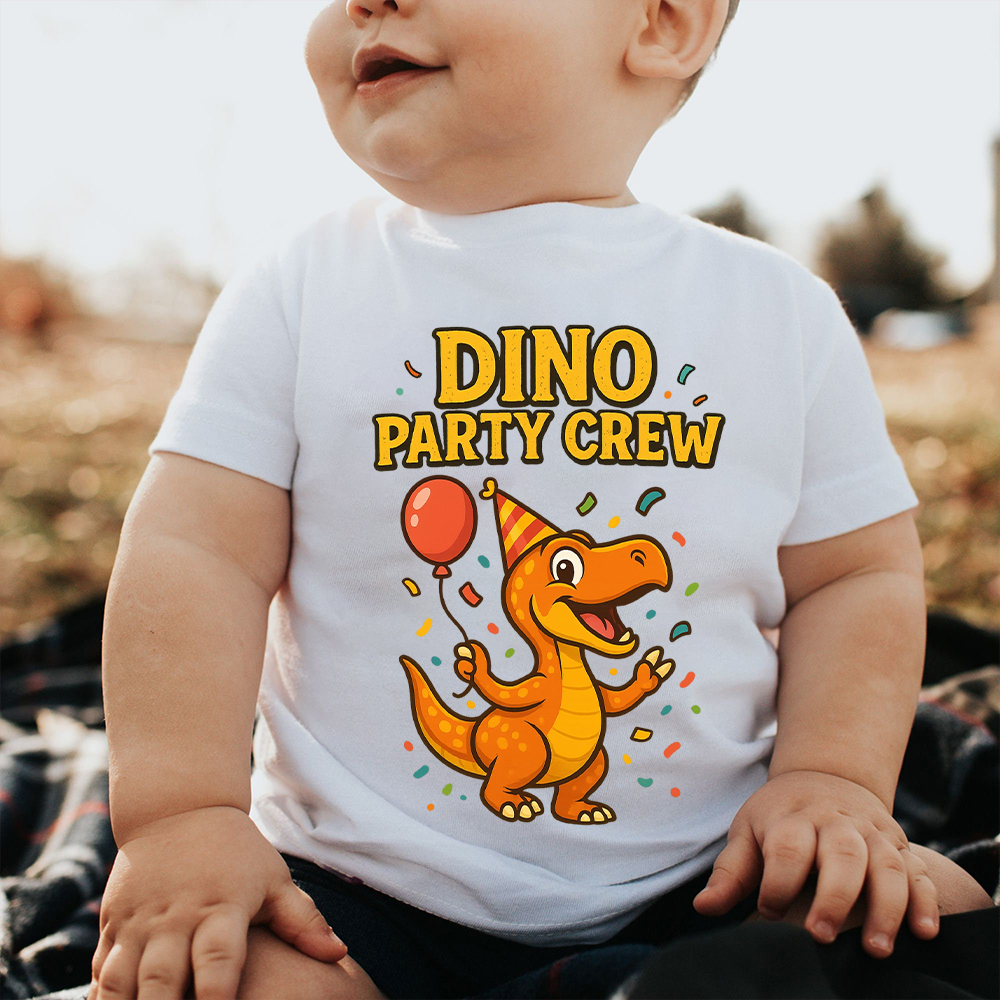 Personalized Dinosaur Party Birthday T-Shirt | inBirth34