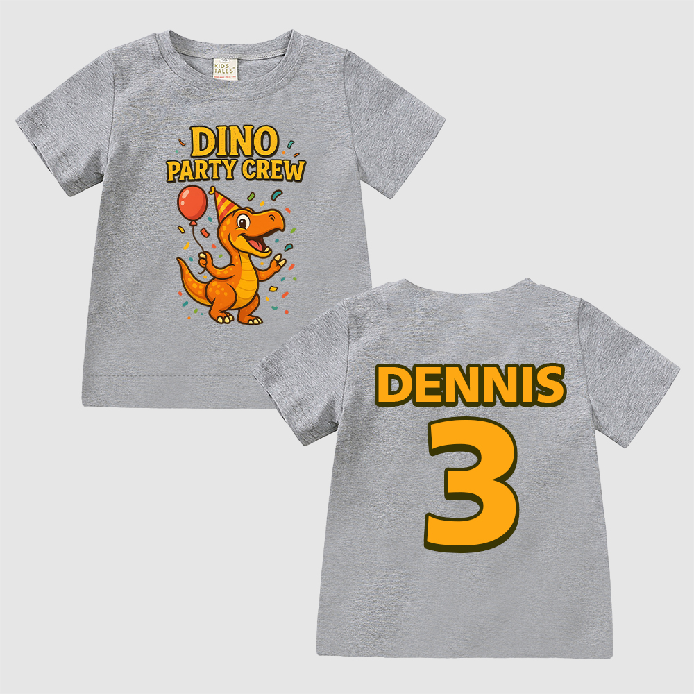 Personalized Dinosaur Party Birthday T-Shirt | inBirth34