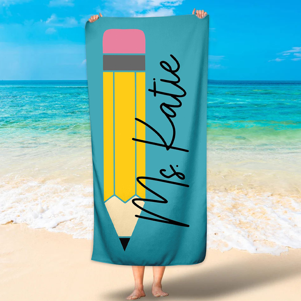 Personalized Back To School Essentials Beach Towel | CWTowel171