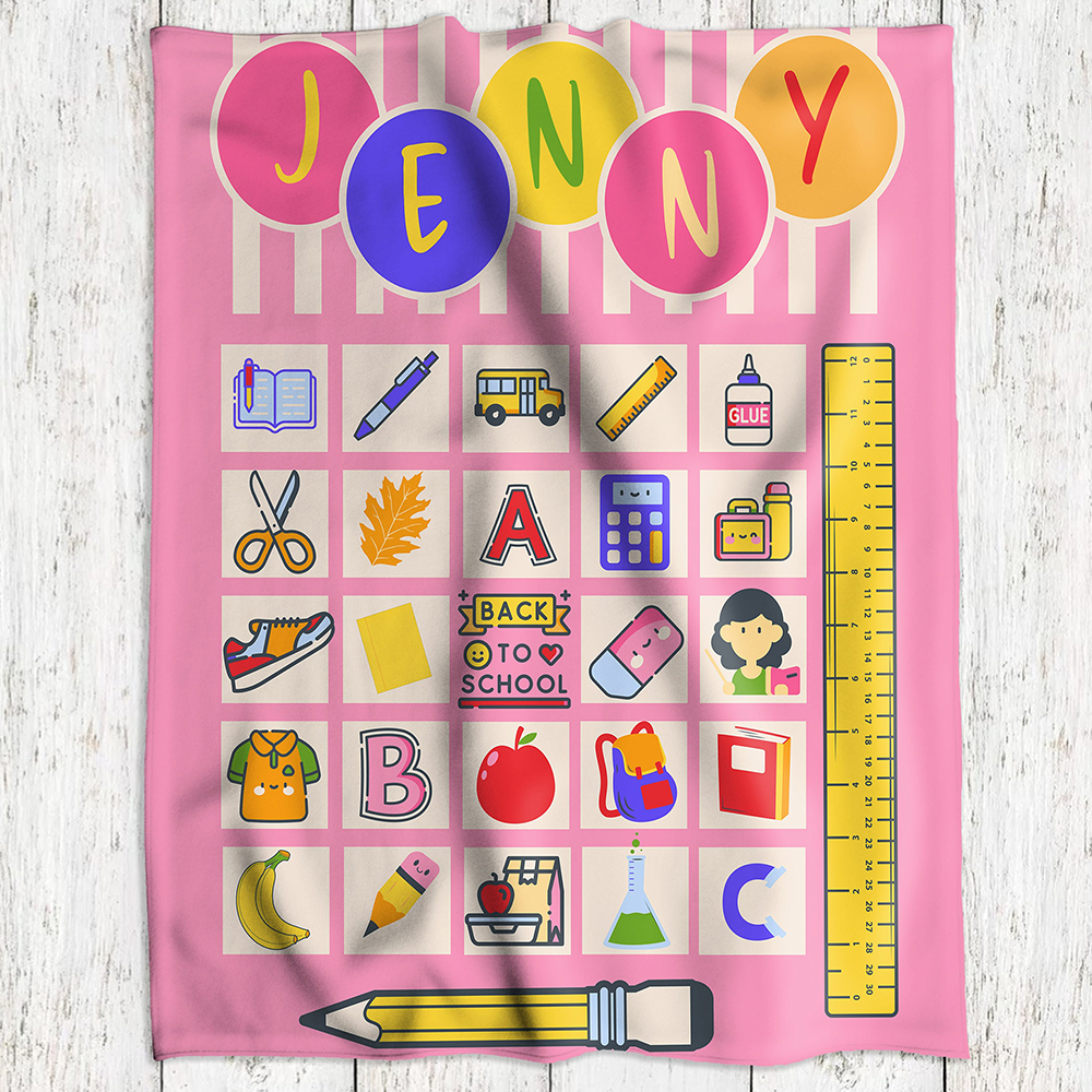 Personalized Lovely Kid Back To School Blanket | BKKid180