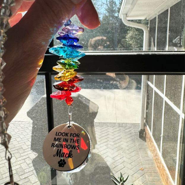 Personalized Pet Memorial Suncatcher Hanging Crystal | BKPet176