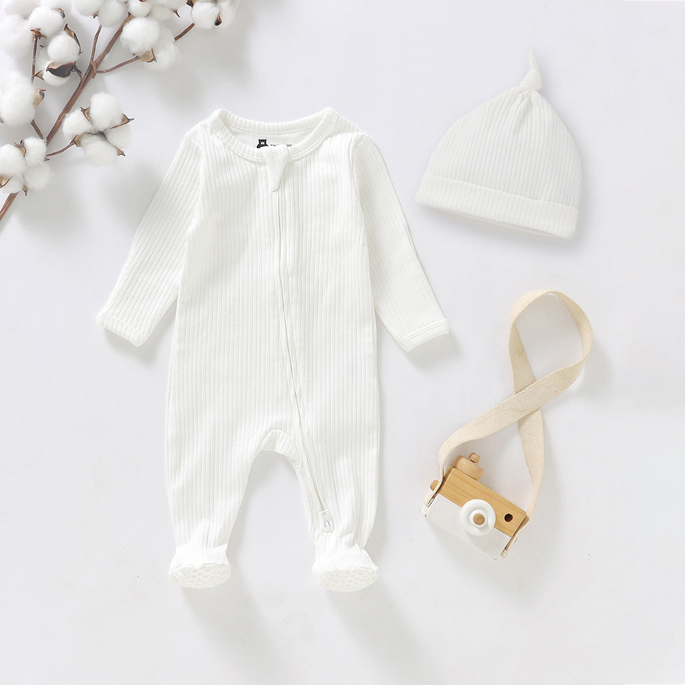 Personalized Embroidery Baby Organic Cotton Ribbed Outfit | CWBaby277