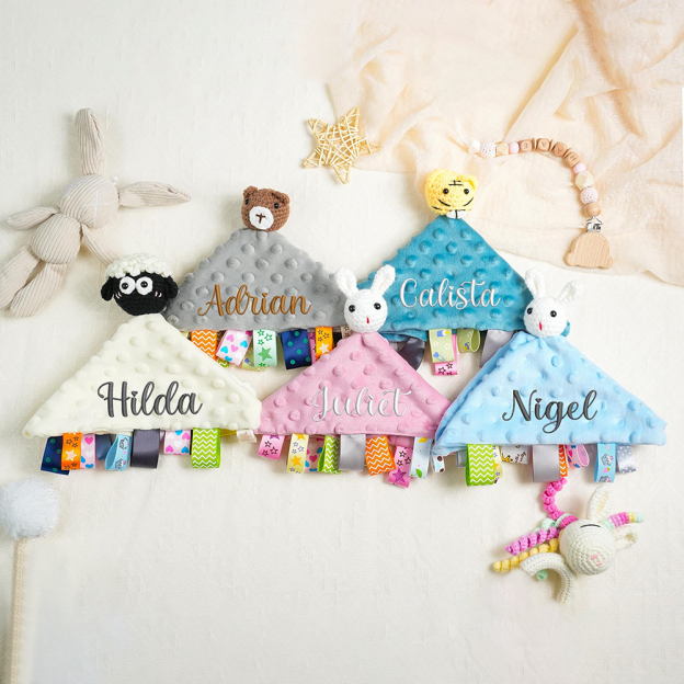 Personalized Baby Monogram Animal Comforter Sleep Toy | CWToy144