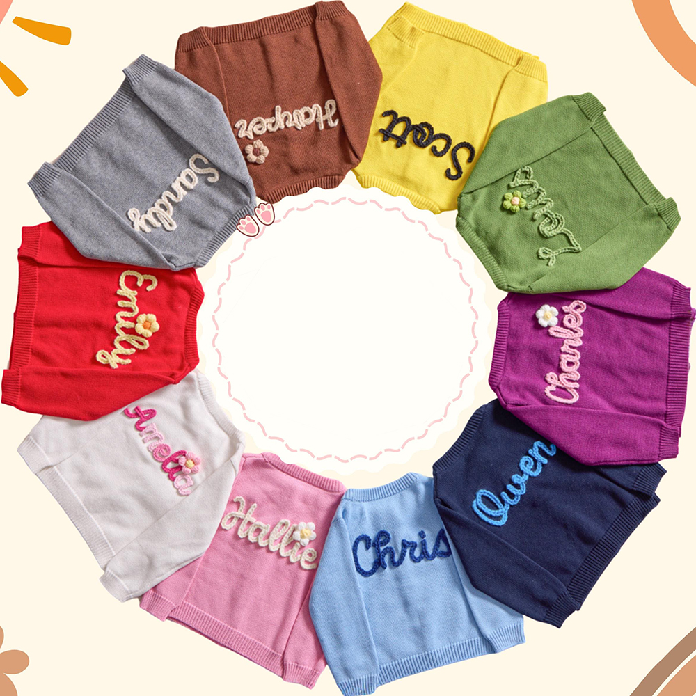 Personalized Hand Embroidered Kids Cardigan | CWBaby289