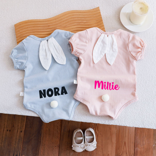 Personalized Lovely Baby Bunny Ear Romper | CWBaby286