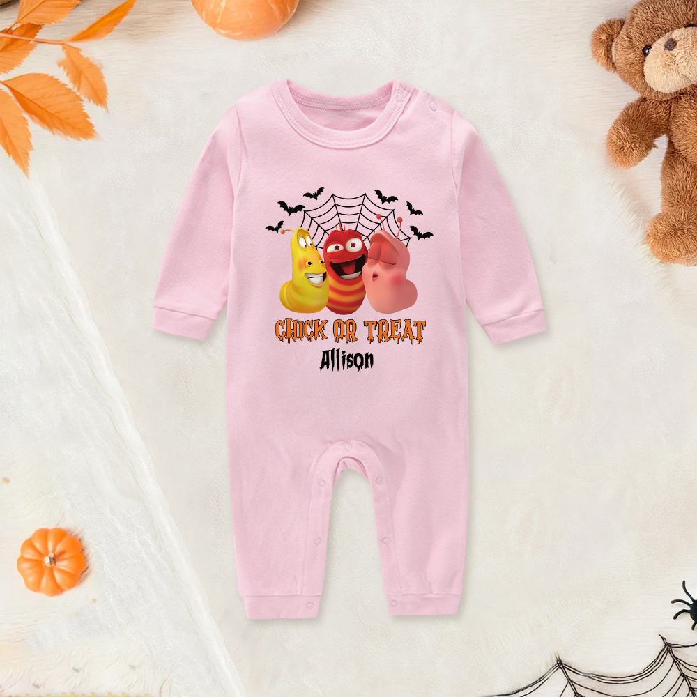 Personalized Larva's Halloween Funny Baby Romper | Larva08