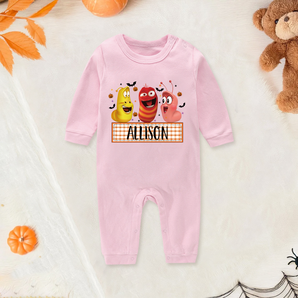 Personalized Larva's Halloween Funny Baby Romper | Larva11