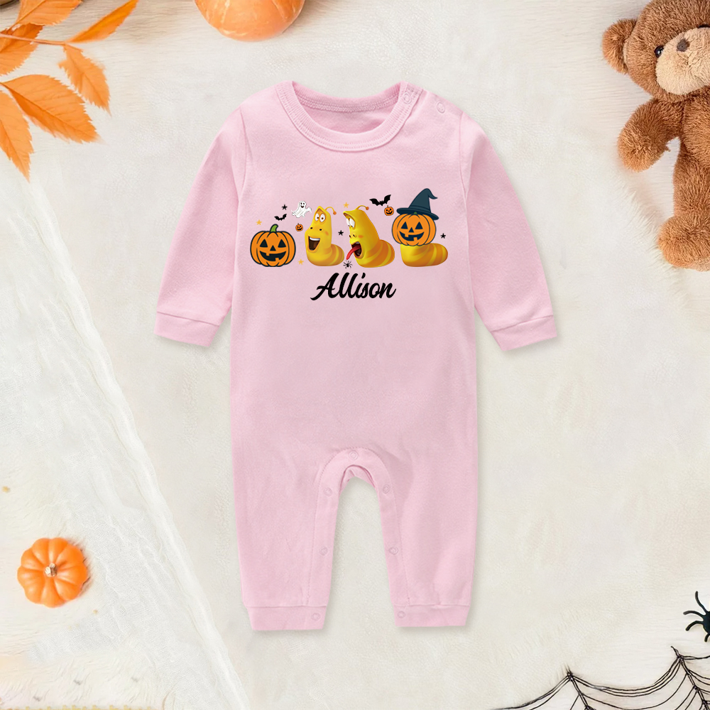 Personalized Larva's Halloween Funny Baby Romper | Larva14