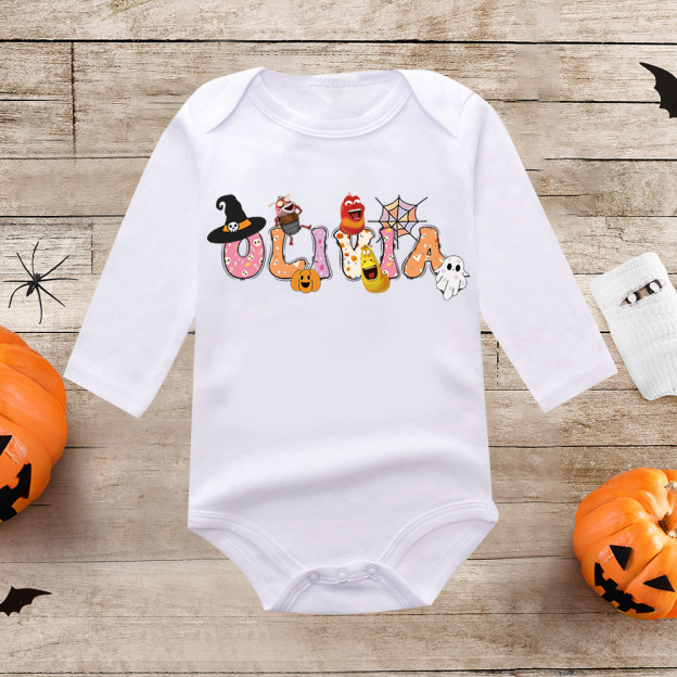 Personalized Larva's Halloween Funny Baby Romper | Larva15