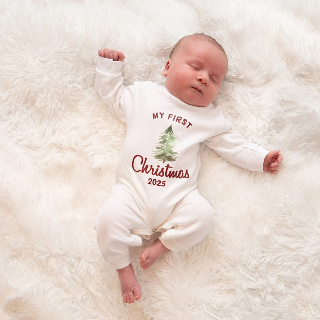 Personalized Baby 1st Christmas Ropmer and Hat Set | MCGift87