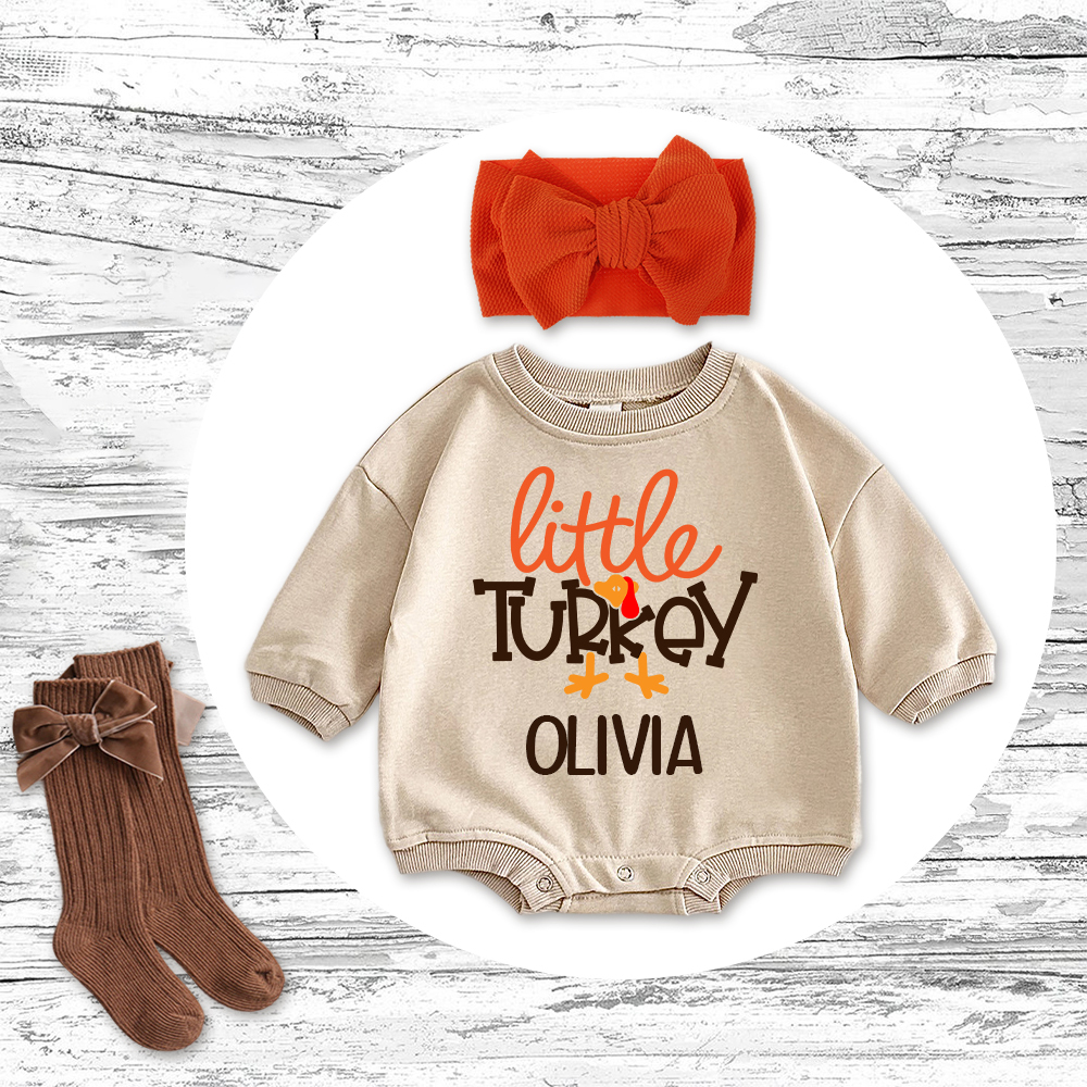 Personalized Thanksgiving Baby Girl Outfit | CWThanks01