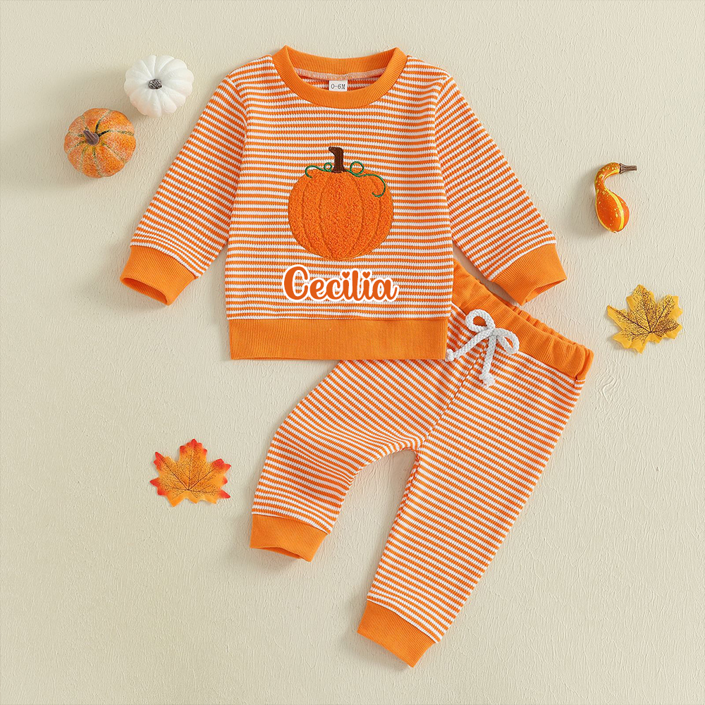 Personalized Kids Halloween Pumpkin Outfit | CWHalloween69
