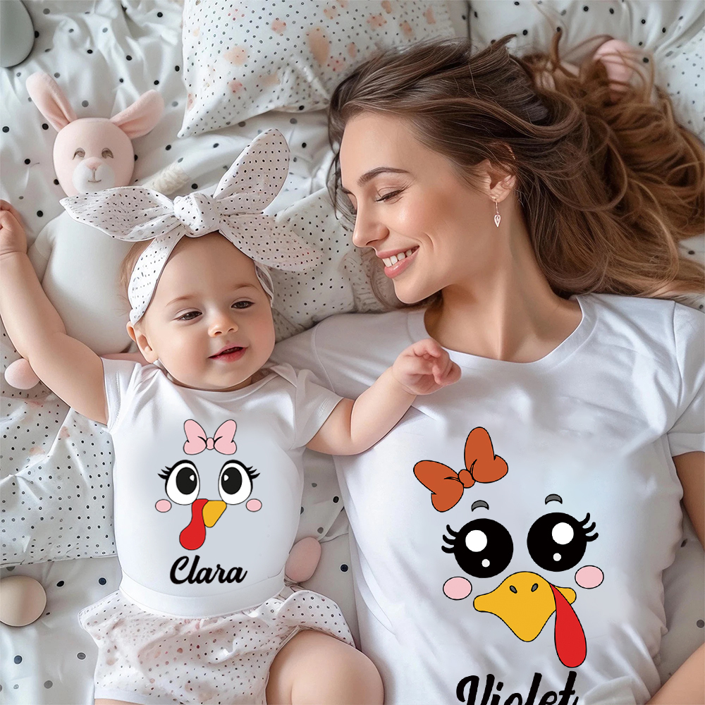 Personalized Funny Turkey Face Family Matching Shirt | CWThanks07