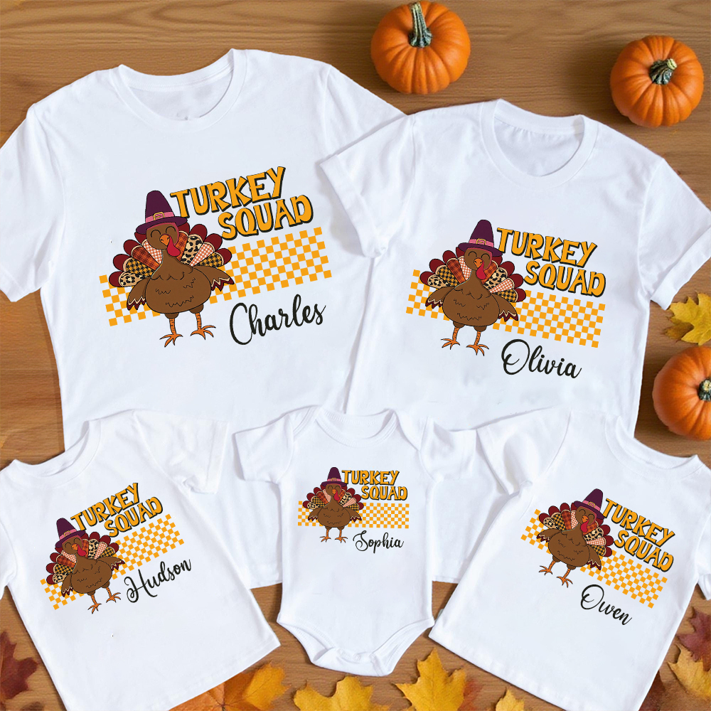 Personalized Turkey Squad Family Matching Shirt | CWThanks09