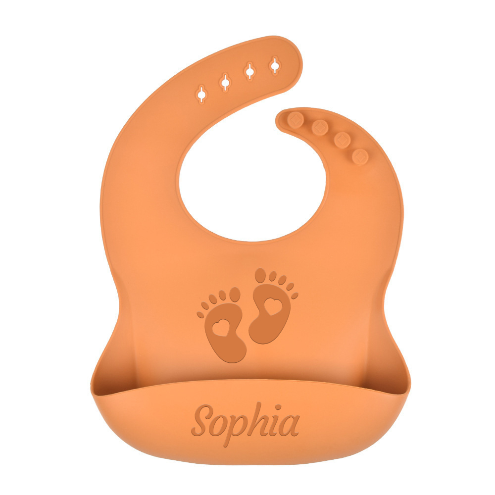 Personalized Baby Reusable Food Grade Silicone Bib | CWBaby299