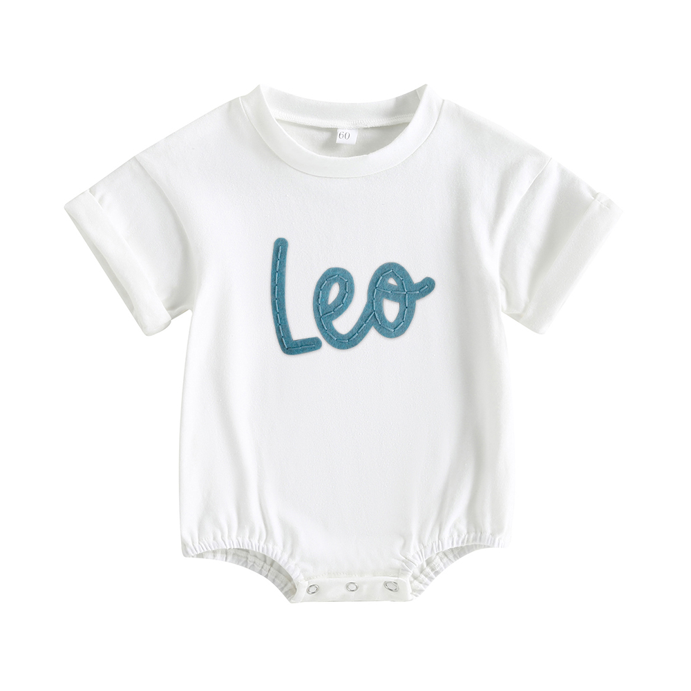 Personalized Baby Hand Embroidered Felt Romper | CWBaby301