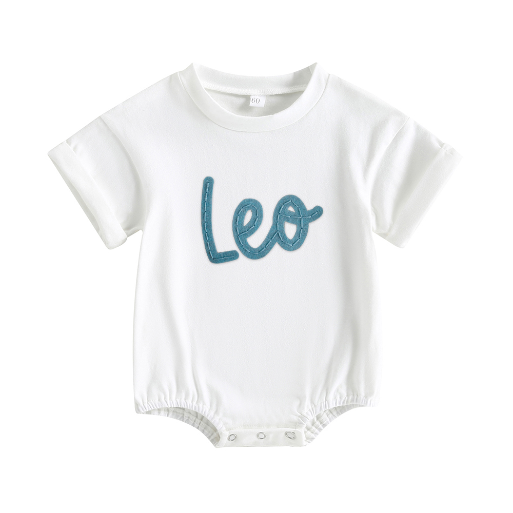Personalized Baby Hand Embroidered Felt Romper | CWBaby301