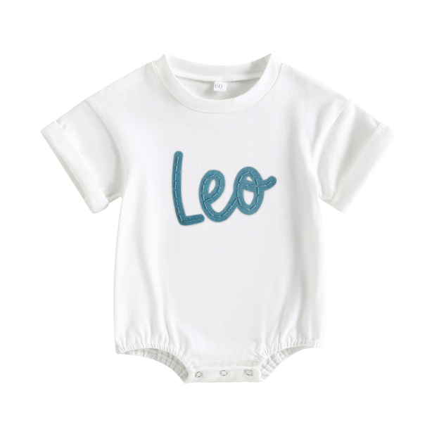 Personalized Baby Hand Embroidered Felt Romper | CWBaby301