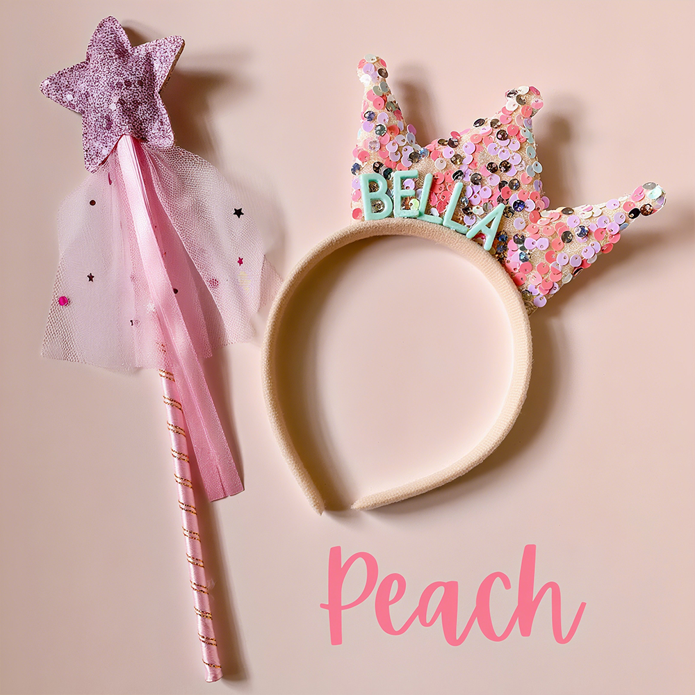 Personalized Girls Party Tiara Headband and Fairy Wand Set | CWToy151