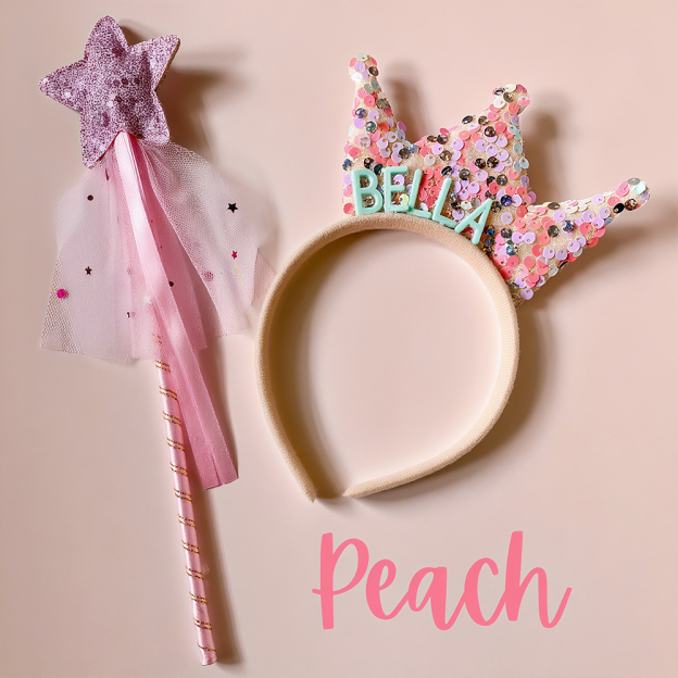 Personalized Girls Party Tiara Headband and Fairy Wand Set | CWToy151