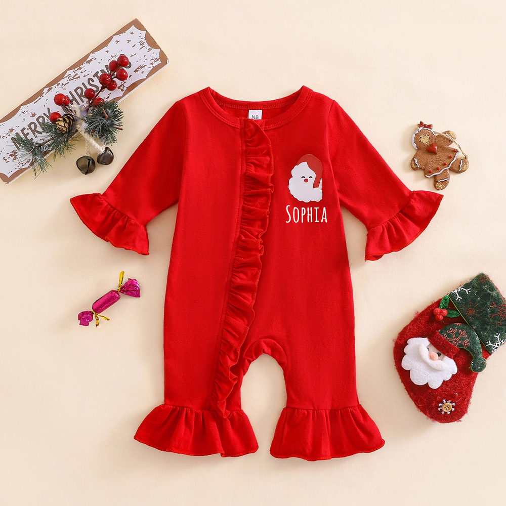 Personalized Baby Christmas Ho Ho Ho Romper | MCGift159