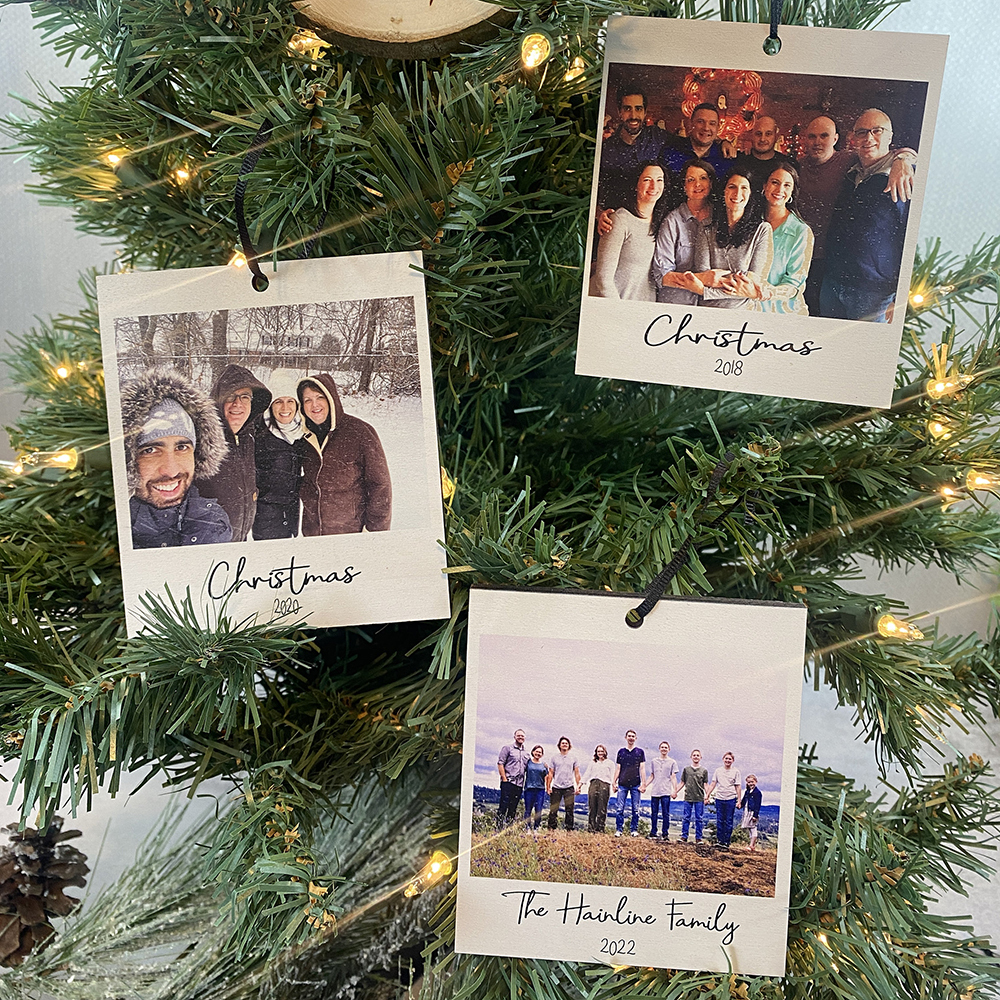 Personalized Wooden Christmas Family Photo Ornaments | MCGift164