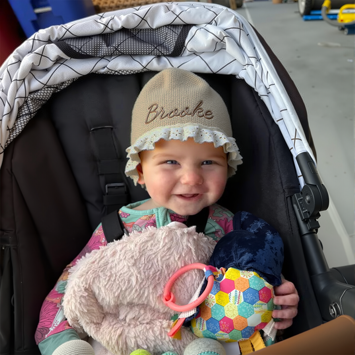 Personalized Embroidery Winter Hat Lace Bonnet | HSKid61