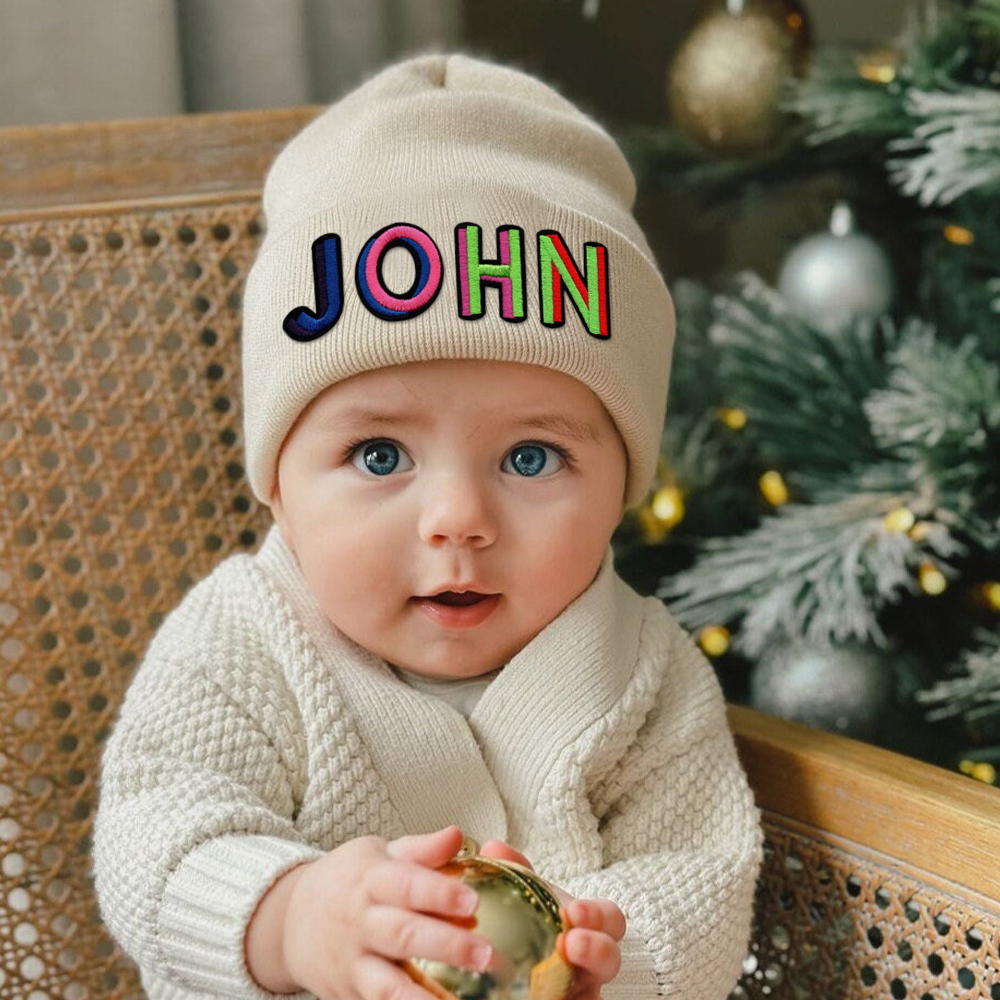 Personalized Colourful Funky Letter Patch Beanies For Kid & Adult | HSKid66