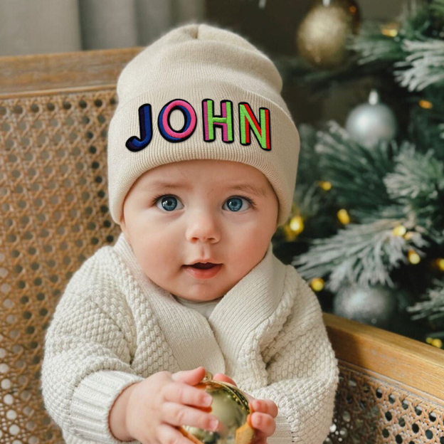 Personalized Colourful Funky Letter Patch Beanies For Kid & Adult | HSKid66