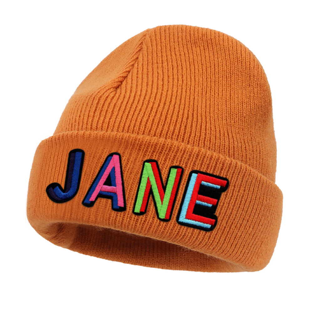 Personalized Colourful Funky Letter Patch Beanies For Kid & Adult | HSKid66