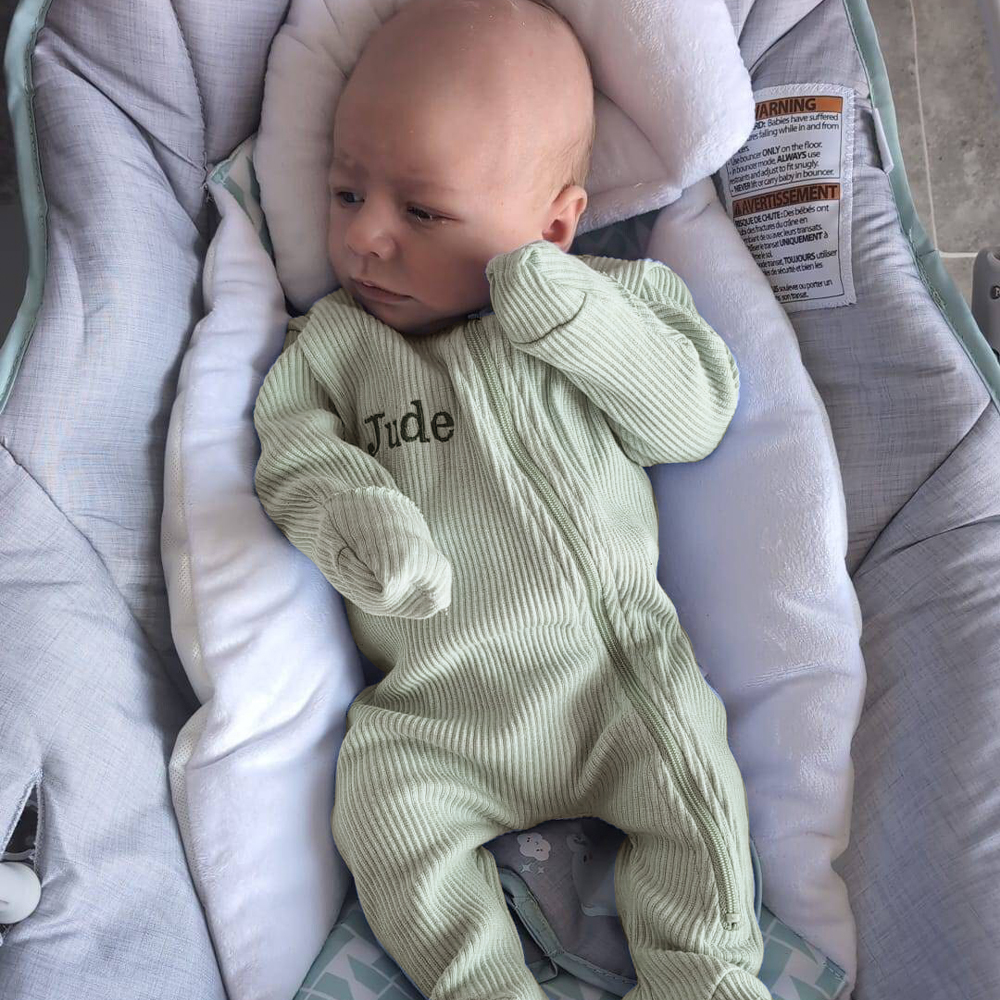 Personalized Embroidered Baby Announcement Outfit | CWBaby314