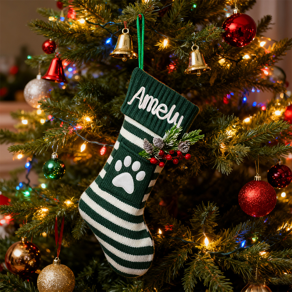 Personalized Hand Embroidered Christmas Decor Stocking | MCGift183
