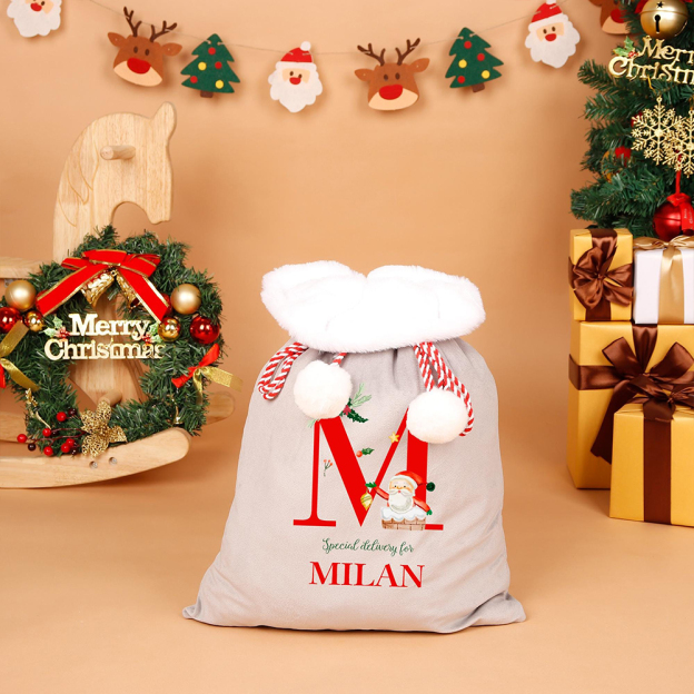 Personalized Christmas Velvet Santa Sack for Gifts | MCGift186