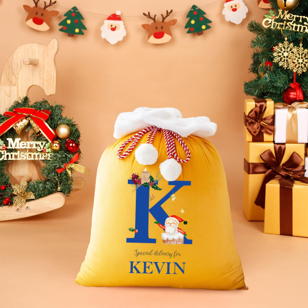 Personalized Christmas Velvet Santa Sack for Gifts | MCGift186