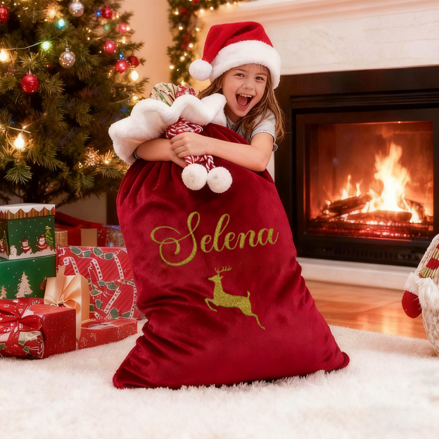 Personalized Large Christmas Velvet Santa Sack for Gifts | MCGift198