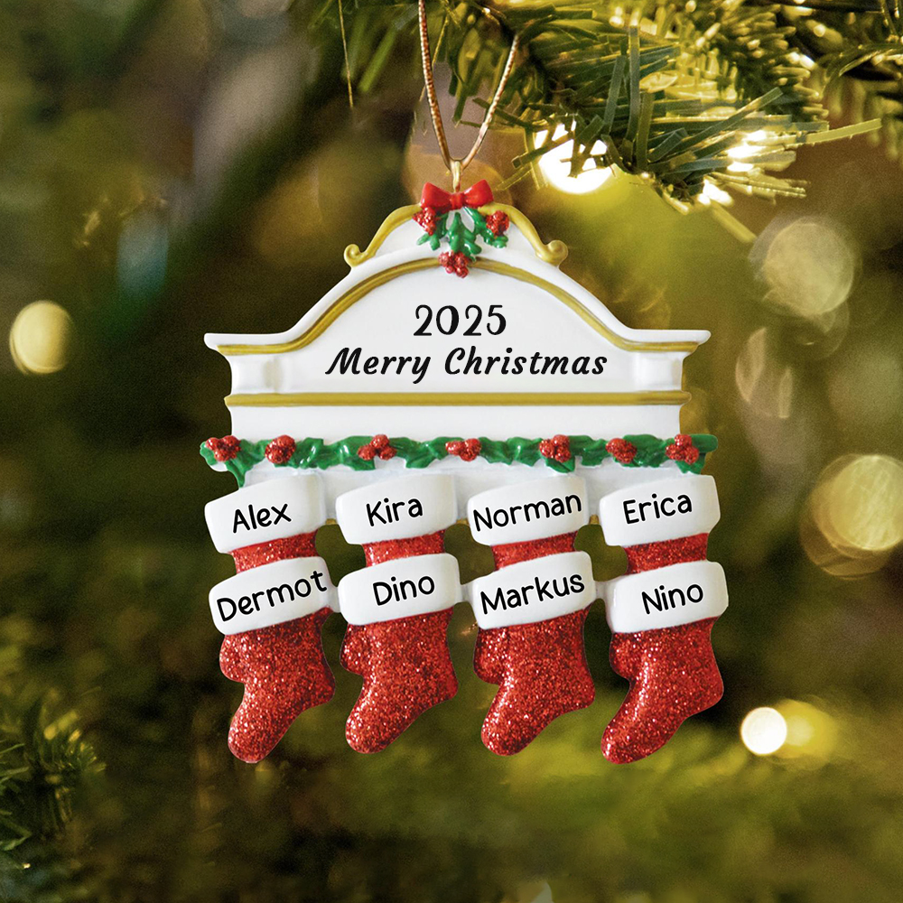 Personalised Stocking Family Christmas Ornament | MCGift204