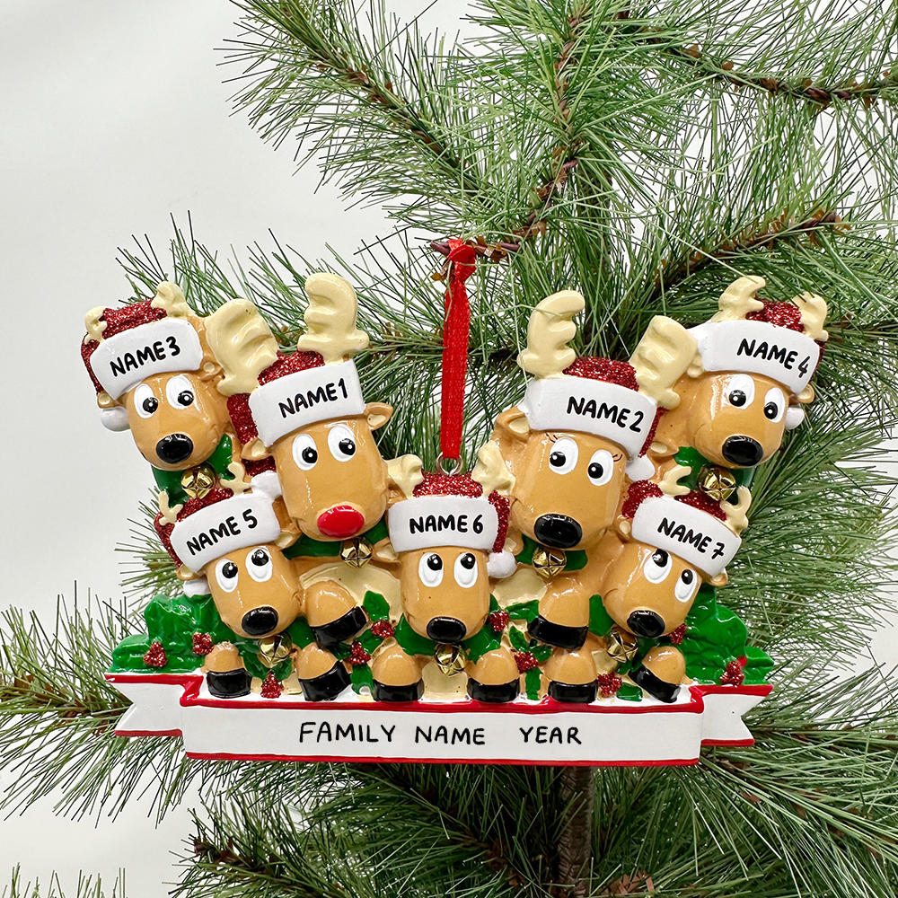 Personalised Elk Family Christmas Ornament | MCGift205
