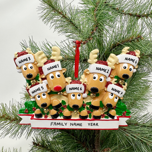 Personalised Elk Family Christmas Ornament | MCGift205