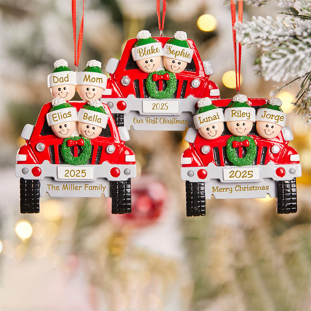 Personalised Car Family Christmas Ornament | MCGift206