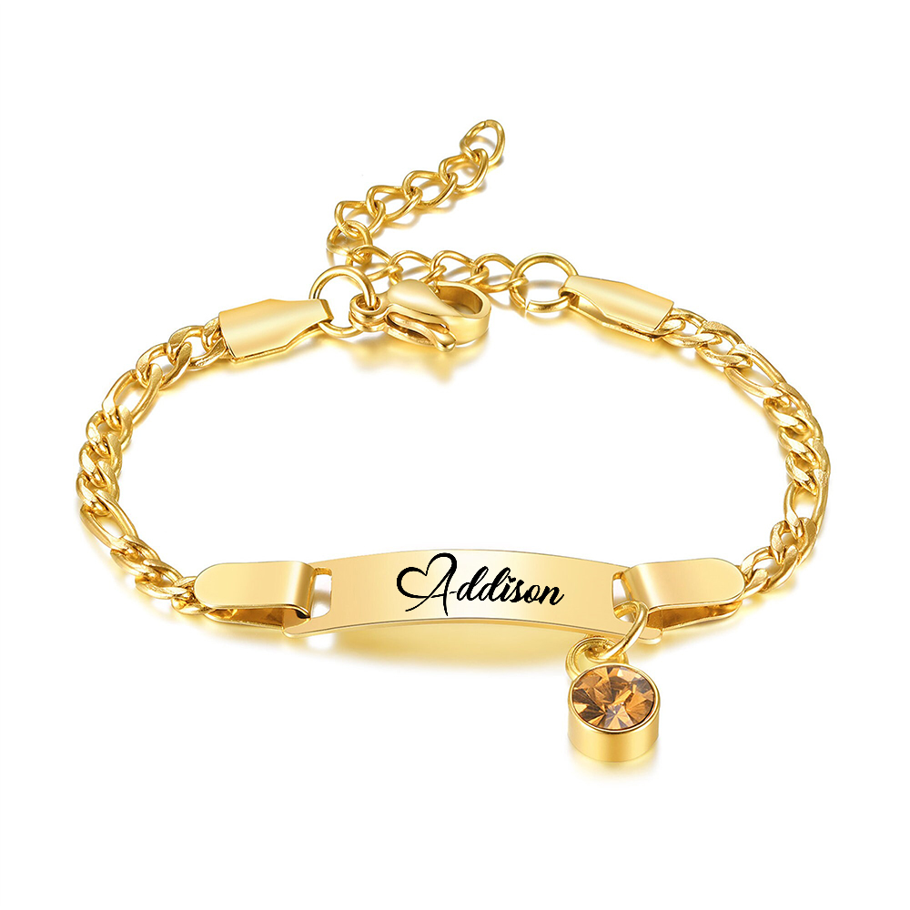 Personalized Baby Birthstone Bracelet | CWBeach338