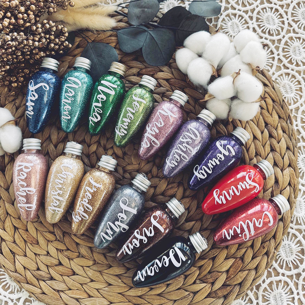 Personalised Glitter Lightbulb Special Christmas Ornament | MCGift212