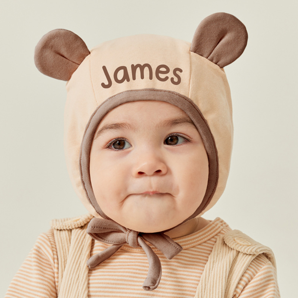 Personalized Lovely Bear Ear Protection Warm Hat | HSKid74