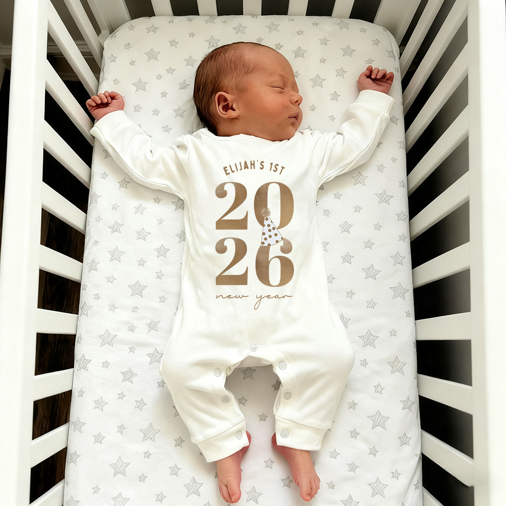 Personalized Baby 1st New Year Romper and Hat Set | CWBaby344