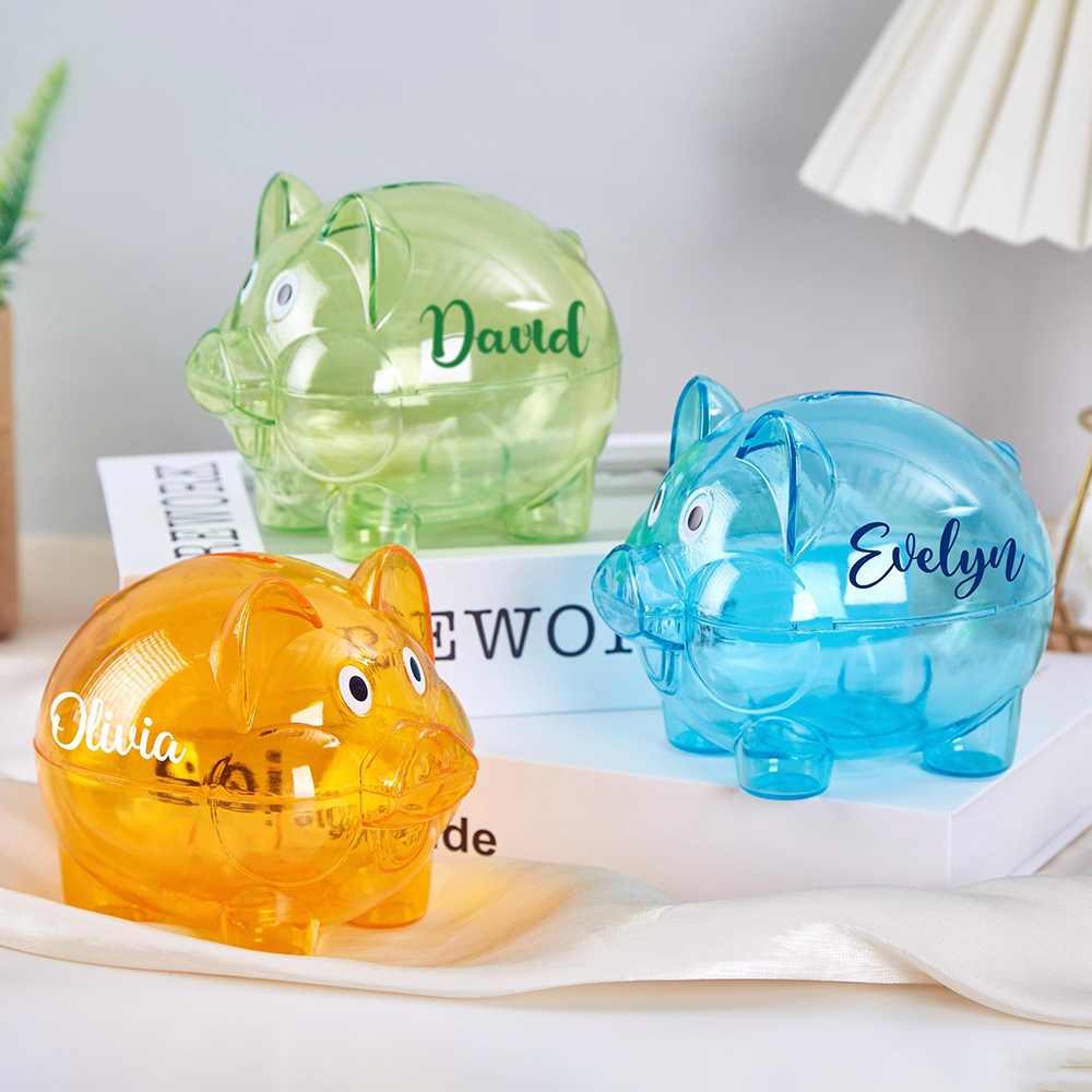 Personalized Kids Transparent Cute Piggy Bank | CWToy164